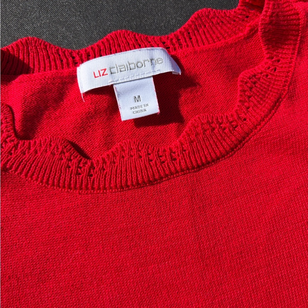 Liz Claiborne Vibrant Red Knit Top